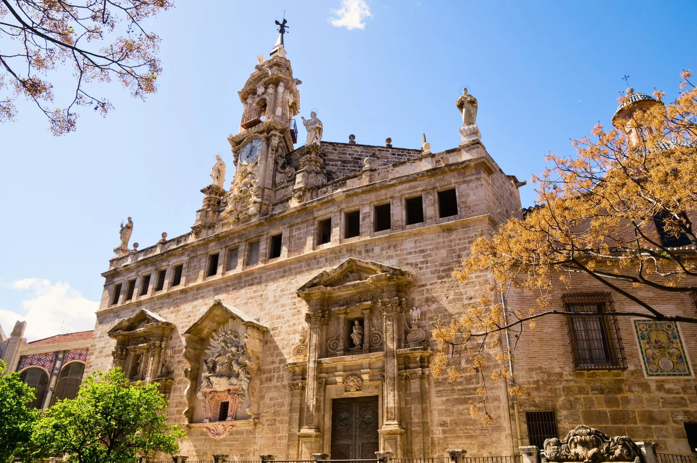 Santos Juanes Church Valencia Exterior view of Santos Juanes Church facing the Central Market in Valencia